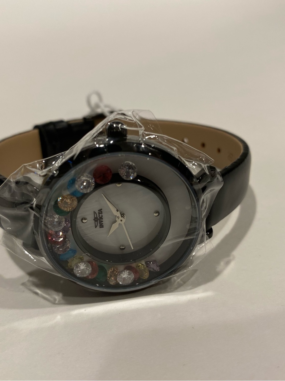 NEW Invicta Celestial Lady Crystal Black Leather Strap 33mm Watch Whimsical - Picture 6 of 8